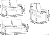 Sofa Set 6-Sitzer ESRUM Stoff Dunkelbraun Beige Bild 2