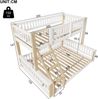 Merax Etagenbett, Kinderbett 90x200cm+140x200cm, Hochbett mit Leiter, Bettgitter, ohne Matratze, Weiß + Natur Bild 4