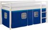 Homestyle4u Hochbett mit Lattenrost, Blau, Kiefernholz weiß, 90x200 cm Bild 2