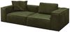 KAWOLA Sofa CARMO 3-Sitzer Leder olivgrün 68 x 118 x 266 cm Bild 3