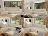 Ecksofa, Wohnzimmer U Couch, Polstersofa mit Bettkasten - MADRITO U - Beige Boucle - Links Bild 2