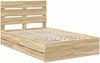 vidaXL Bettrahmen Sonoma-Eiche 120 x 190 cm Ingenieurs Holz 3411849 Bild 4