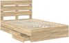 vidaXL Bettrahmen Sonoma-Eiche 120 x 190 cm Ingenieurs Holz 3411849 Bild 5