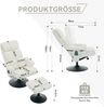 Relaxsessel Fernsehsessel, mit Liegefunktion, 5-Punkte-Massage, elektrischer Heizfunktion, inkl. Hocker, 360° drehbar, Chenille-Stoff, weiß Bild 3