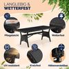 CASARIA® Polyrattan Gartentisch WPC 190x90x75cm schwarz Bild 3
