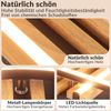 ZMH LED Deckenleuchte Dimmbar Holz Deckenlampe: 2/3-Ringen WohnzimmerlampeLED fest integriert, 3000-6500K, Schwarz Deckenbeleuchtung mit Fernbedienung Design Bild 5