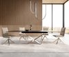 Esstisch Edge 200-300x100 Keramik Laminam®Noir Desir Braun Spider Flachstahl Edelstahl ausziehbar Bild 2