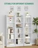 Bücherregal, 6-stöckiges Standregale, Aufbewahrungsregal, Regal für Sammlerstücke, Verstellbare Paneele, für Wohnzimmer, Büro, 24 x 48 x 169,5 cm, Weiß Bild 4