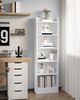 Bücherregal, 6-stöckiges Standregale, Aufbewahrungsregal, Regal für Sammlerstücke, Verstellbare Paneele, für Wohnzimmer, Büro, 24 x 48 x 169,5 cm, Weiß Bild 3