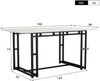 Esstisch 140x80 cm mit 4 Stühlen – MDF-Tischplatte & schwarzes Metalllgestell, dunkelgraue Leinenpolster, modernes Design,weiß und grau Bild 4