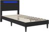 vidaXL Bettrahmen mit LED-Lichtleisten Schwarz 100x200 cm Kunstleder 42028013 Bild 5