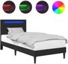 vidaXL Bettrahmen mit LED-Lichtleisten Schwarz 100x200 cm Kunstleder 42028013 Bild 2
