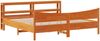 vidaXL Massivholzbett mit Kopfteil Wachsbraun 200x200 cm Kiefer 3306293 Bild 2