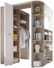 Stella 'Corner Nessi' Eckkleiderschrank begehbar mit Kleiderstange und 6 Kleiderhaken, sandeiche/weiß Bild 5