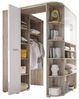 Stella 'Corner Nessi' Eckkleiderschrank begehbar mit Kleiderstange und 6 Kleiderhaken, sandeiche/weiß Bild 4