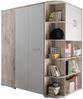 Stella 'Corner Nessi' Eckkleiderschrank begehbar mit Kleiderstange und 6 Kleiderhaken, sandeiche/weiß Bild 2