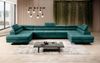 Designer Sofa Taormina mit Schlaf- und Klappfunktion Samt Grün Bild 2