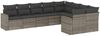 vidaXL 9-tlg. Garten-Sofagarnitur mit Kissen Grau Poly Rattan 3251777 Bild 2