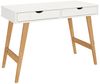 IDIMEX Schreibtisch MILO, Bürotisch mit 2 Schubladen aus Massivholz Konsolentisch weiß/eiche Bild 3