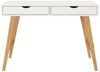 IDIMEX Schreibtisch MILO, Bürotisch mit 2 Schubladen aus Massivholz Konsolentisch weiß/eiche Bild 4