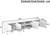 TV-Schrank Lowboard asymmetrisches Bogenrelief Vier Türen Mehrfachstauraum Massivholzbeine Wohnzimmer Bild 5