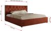 Polsterbett mit Bettkasten LARINO CLASSIC 160 x 200 cm Lattenrost und Gasdruckfedern, stabiles Bettgestell, modernes Design Pocket Matratze - Orange Plüsch - VIRE LUX Bild 4