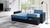Ecksofa Schlafsofa LABRI inkl. Hocker Schwarz/ Hellblau Ottomane Rechts Bild 5
