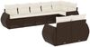 vidaXL 8-tlg. Garten-Sofagarnitur mit Kissen Braun Poly Rattan 3221622 Bild 2