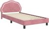 vidaXL Kinderbettgestell mit Kopfteil Rosa 90 x 200 cm Samt 42010925 Bild 4