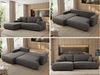 Ecksofa OVO mit schlaffunktion und bettkasten, Wellenfeder, lose Kissen, L-form 271x195 cm - Dunkelgrau Velvet - linke Seite Bild 2