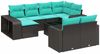 vidaXL 11-teiliges Gartensofa-Set mit Kissen, schwarzes Polyrattan 3228907 Bild 2