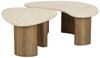 Couchtisch Joradis 2er-Set, Keramik Travertin-Optik, modern organisch, beige brown, luxuriöses Design Bild 5