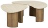 Couchtisch Joradis 2er-Set, Keramik Travertin-Optik, modern organisch, beige brown, luxuriöses Design Bild 4