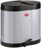 Wesco 'Ökosammler 170' Abfalleimer mit Fußtritt und 2-fach Trennung, 30 (2x15) Liter, Stahlblech, Cool Grey Bild 2