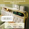 Flieks Metallbett, LED Polsterbett Doppelbett 140x200cm mit Ladenfunktion + 4 Schubladen Bild 2