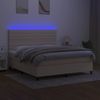 Boxspringbett mit Matratze & LED Stoff Creme 160x200 cm, Härtegrad: H2 [3134970] Bild 4