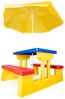 COIL Garten-Kindersitzgruppe Kinder-Picknicktisch mit Sonnenschirm 107 x 67 x 135 cm, 5 kg, (4-tlg), verschiedene Farben, Kunststoff UV-beständig, für Kinder ab 3 Jahren Bild 4