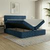 Boxspringbett RALF 140 x 200 cm mit Bettkasten, Topper und gepolstertem Kopfteil. Farbe: Blau, Härtegraden: H2 , Topper: T25-Topper Bild 3