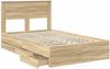 vidaXL Bettrahmen Sonoma-Eiche 120 x 190 cm Ingenieurs Holz 3409859 Bild 5
