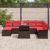 vidaXL Garten-Sofa-Set mit Kissen mit Speicher 9 pcs Braun Poly Rattan 3359701 Bild 3