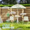 AIYAPLAY Garten-Kindersitzgruppe Kindersitzgarnitur, (mit Tisch, Klappstuhl, Sonnenschirm, 4-tlg, für Camping, 2-5 Jahre Kinder), Weiß Bild 3