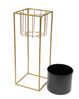 DanDiBo Blumenhocker mit Topf Metall Gold Schwarz Eckig L 70 cm Blumenständer 96035 Blumensäule Modern Pflanzenständer Pflanzenhocker Bild 5