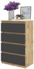 Furnica Kommode GABRIEL 4 Schubladen - Votan Eiche H92cm B60cm T33cm Bild 4