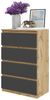 Furnica Kommode GABRIEL 4 Schubladen - Votan Eiche H92cm B60cm T33cm Bild 5