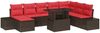 vidaXL Gartensofa-set mit Kissen 9 pcs Braun und Rot Poly-Rattan 3349240 Bild 2