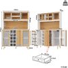 Merax Aufbewahrungsschrank / Multifunktions-Küchenschrank / Buffetschrank, 120x40x170cm, mit LED-Beleuchtung, Weinregal & Snackregal, 5 Türen, integrierte Steckdose, Weiß Bild 4
