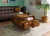 Couchtisch Sheesham 70x70x50 hellbraun lackiert MAILAND #132 Bild 4