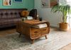Couchtisch Sheesham 70x70x50 hellbraun lackiert MAILAND #132 Bild 3