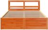 vidaXL Massivholzbett mit Kopfteil Wachsbraun 140x200 cm Kiefer 3306344 Bild 4