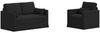 vidaXL Sofa Set 2 pcs Schwarz 139 x 78 x 80 cm Stoff 3407495 Bild 2
